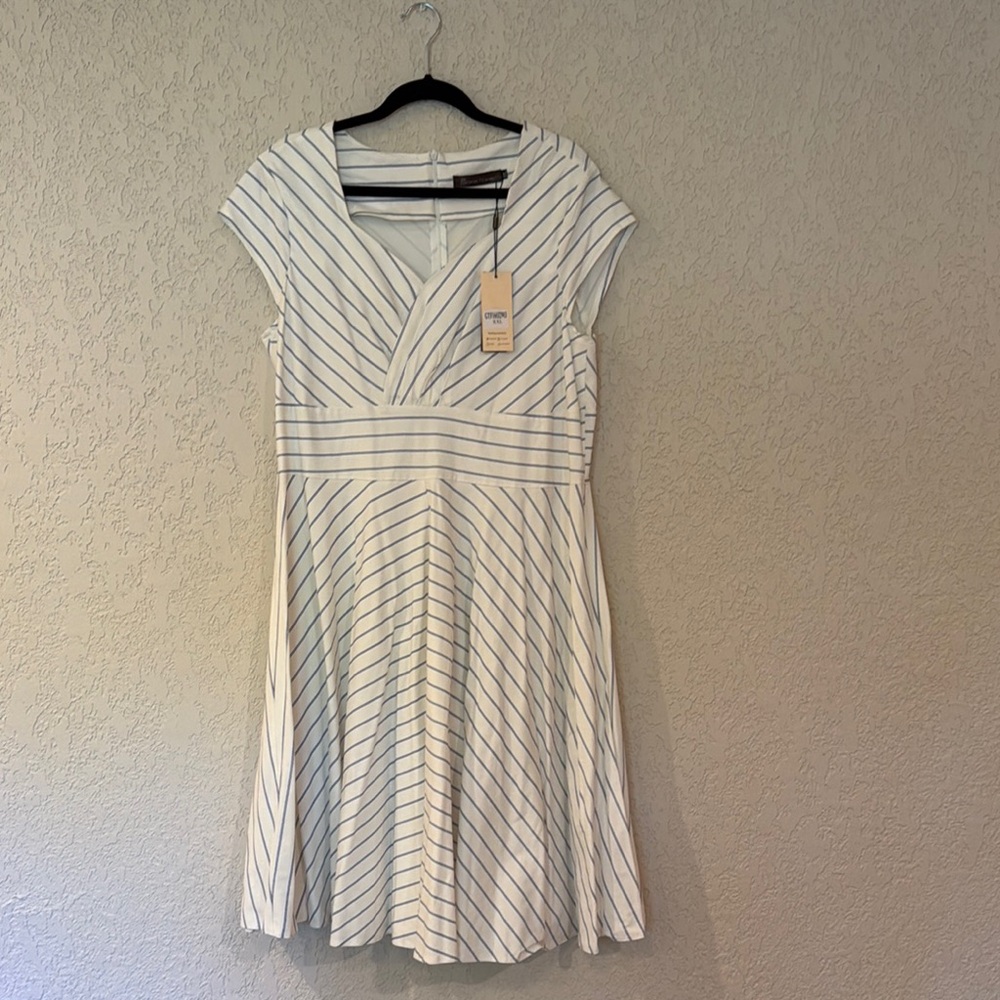 Dapper Day White Cap Sleeve Midi Dress